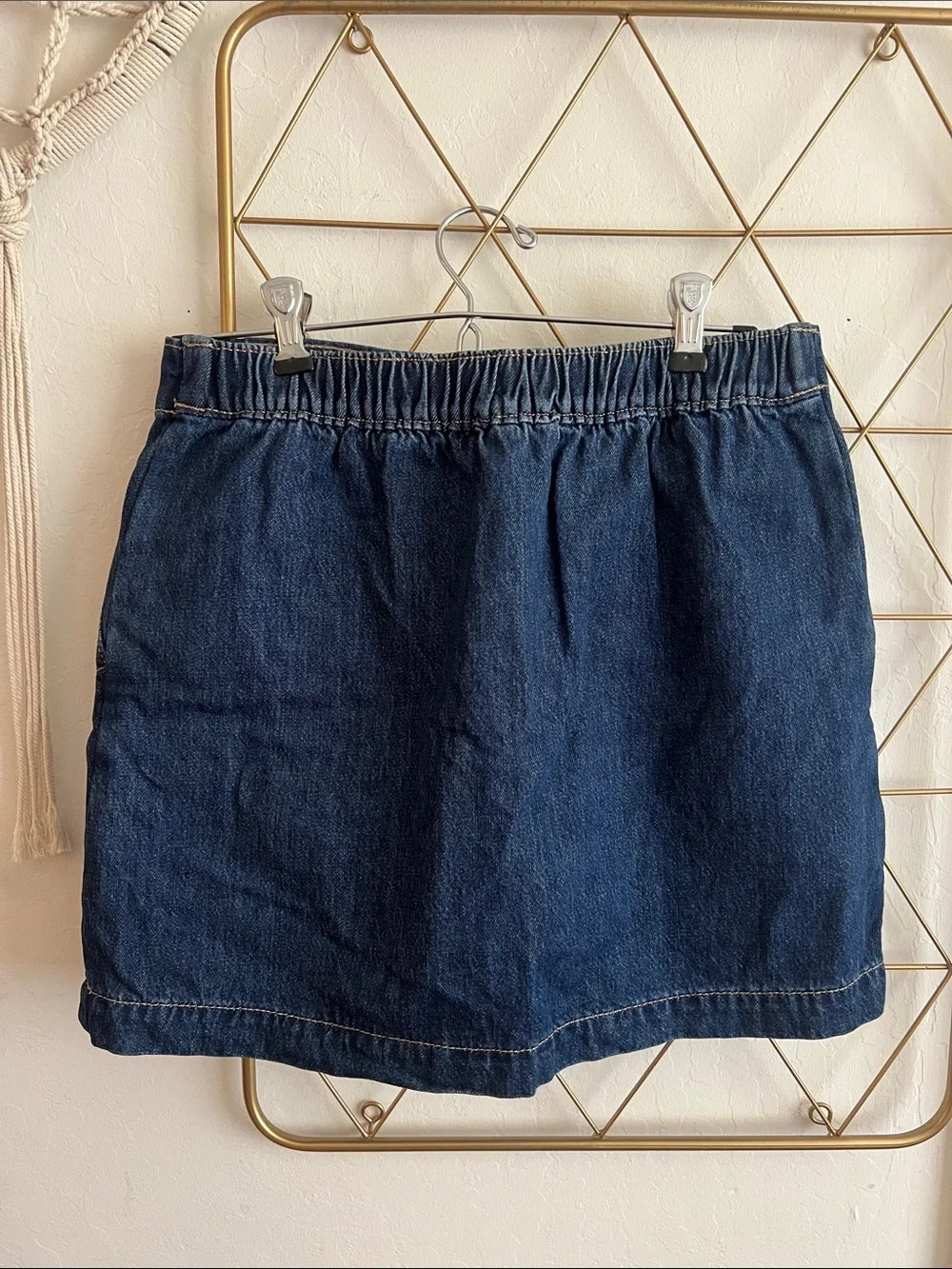 XL (14-16) | Old Navy Girls Dark Blue Denim Mini Skirt with Heart Accent